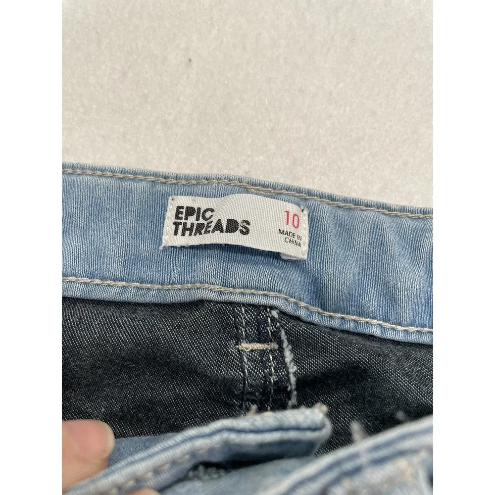 Epic Threads Skinny Jeans Light Wash Stretch Denim Kids Girls  10 Blue Excellent